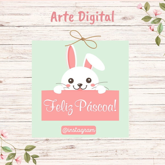 Tag / Cartão para Imprimir Páscoa - Digital