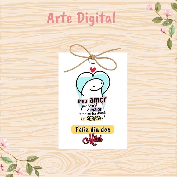 Tag Dia das Mães para Imprimir- Digital