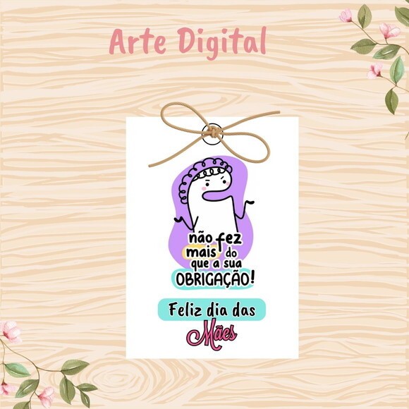 Tag Dia das Mães para Imprimir- Digital