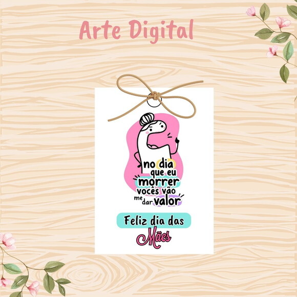 Tag Dia das Mães para Imprimir- Digital
