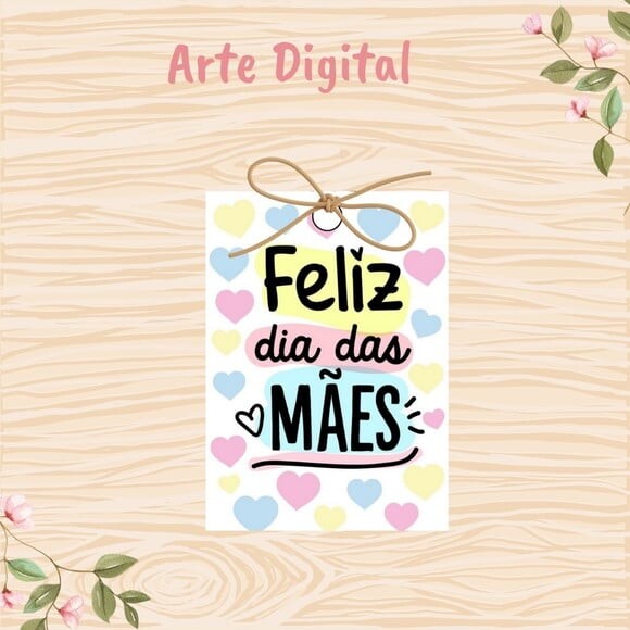 Tag Dia das Mães para Imprimir- Digital