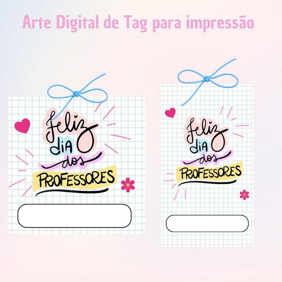 Tag Dia dos Professores para Imprimir- Digital