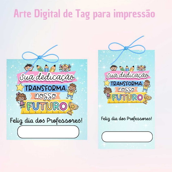 Tag Dia dos Professores para Imprimir- Digital