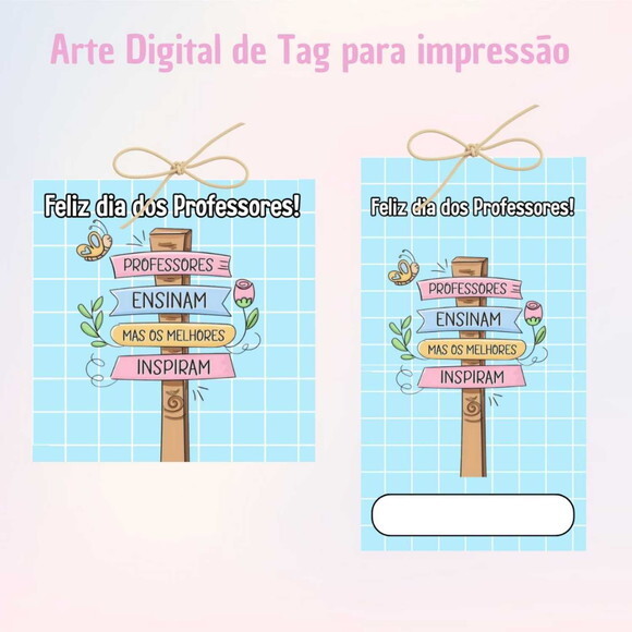Tag Dia dos Professores para Imprimir- Digital