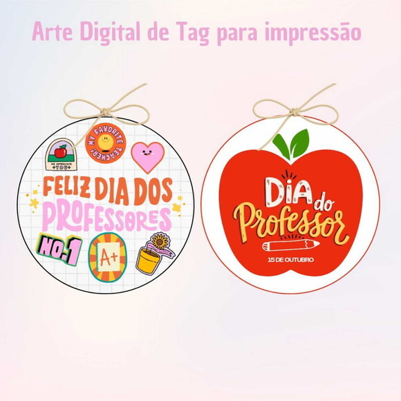 Tag Dia dos Professores para Imprimir- Digital
