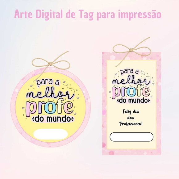 Tag Dia dos Professores para Imprimir- Digital