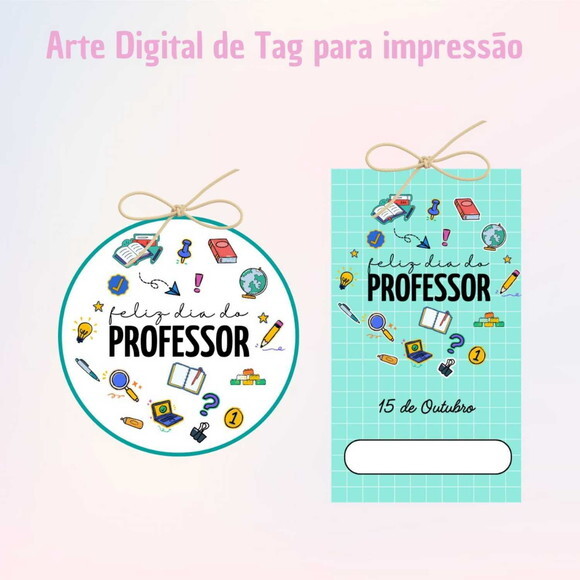 Tag Dia dos Professores para Imprimir- Digital