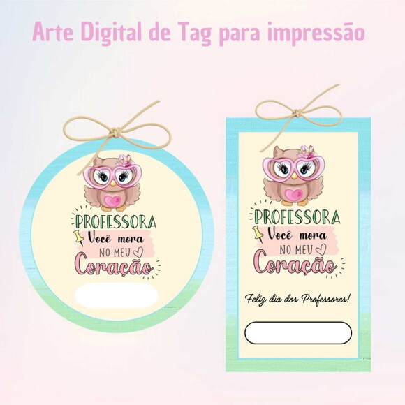 Tag Dia dos Professores para Imprimir- Digital