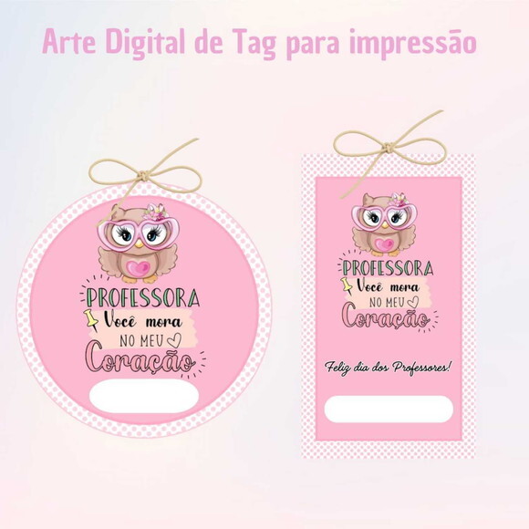 Tag Dia dos Professores para Imprimir- Digital