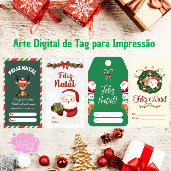 Tag Feliz Natal para Imprimir- Digital