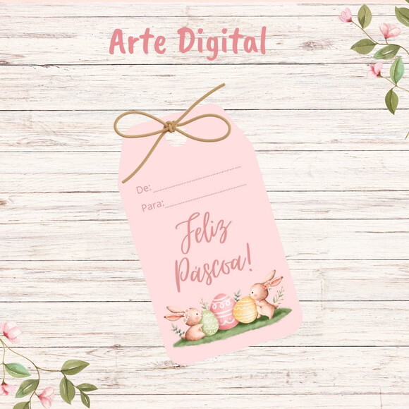 Tag para Imprimir Páscoa - Digital