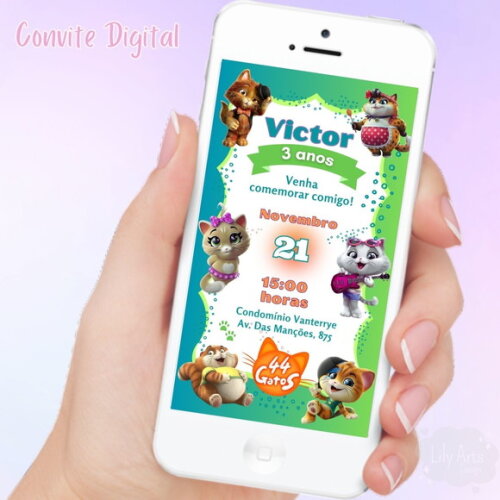 Convite Digital 44 Gatos