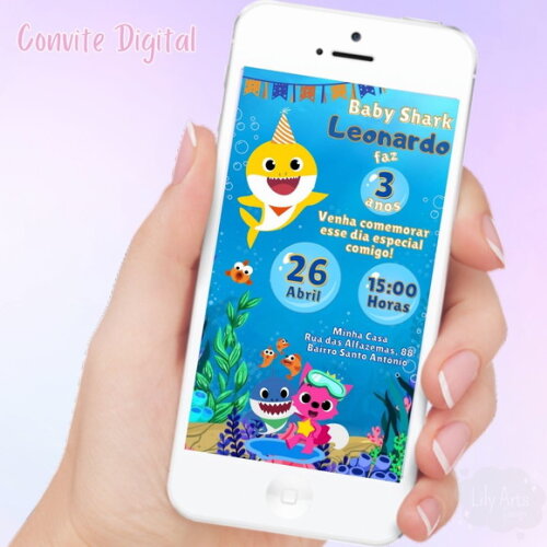 Convite Digital Baby Shark