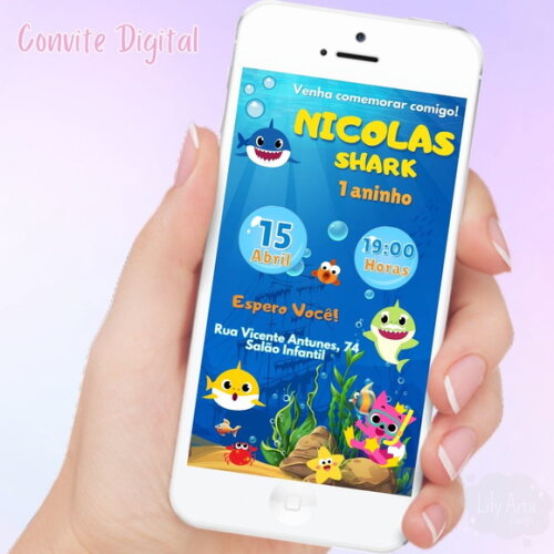Convite Digital Baby Shark