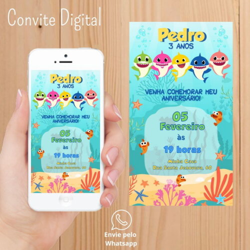 Convite Digital Baby Shark