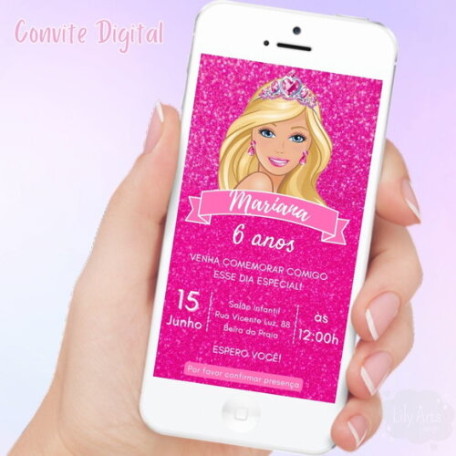 Convite Digital Barbie