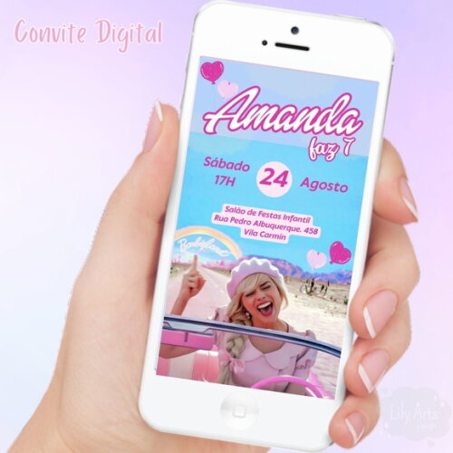 Convite Digital Barbie
