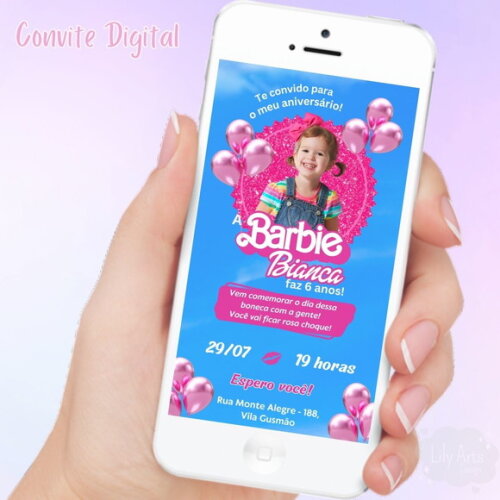 Convite Digital Barbie