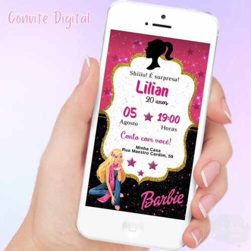 Convite Digital Barbie