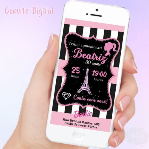 Convite Digital Barbie