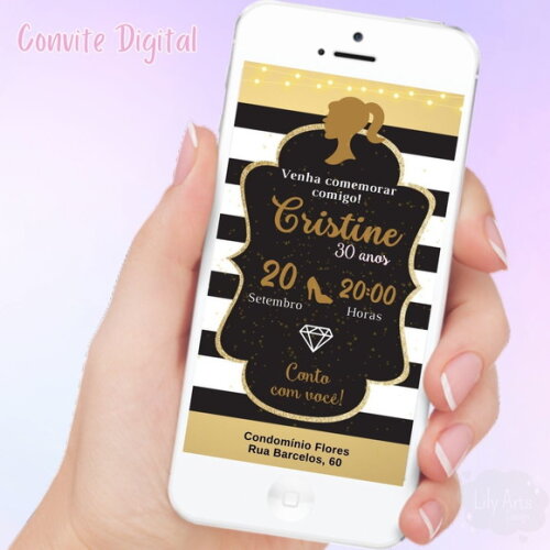 Convite Digital Barbie