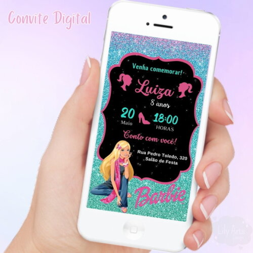 Convite Digital Barbie