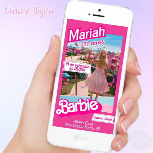 Convite Digital Barbie o Filme