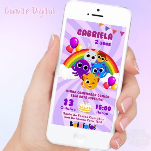 Convite Digital Bolofofos Menina