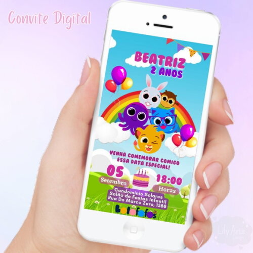 Convite Digital Bolofofos Menina