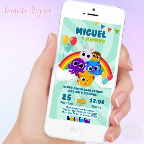 Convite Digital Bolofofos Menino