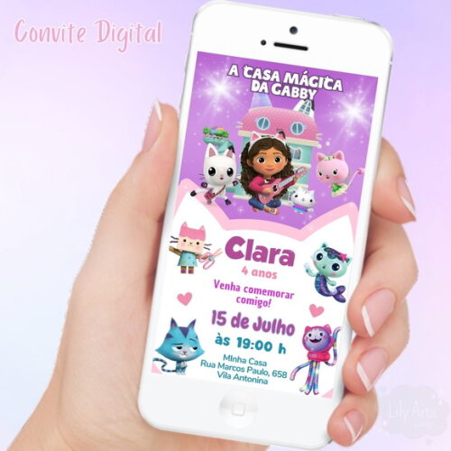 Convite Digital Casa Mágica da Gabby