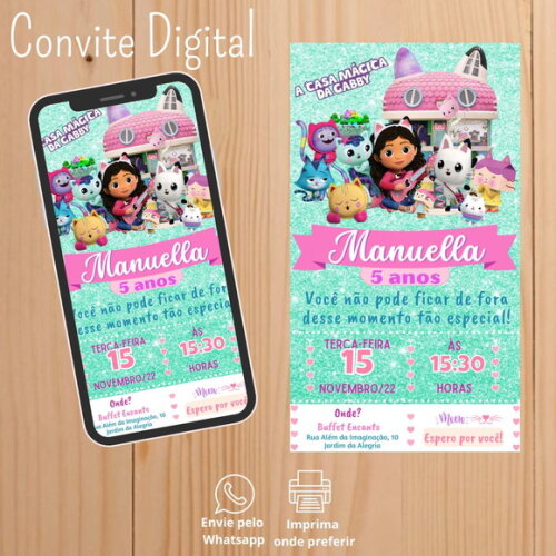 Convite Digital Casa Mágica da Gabby
