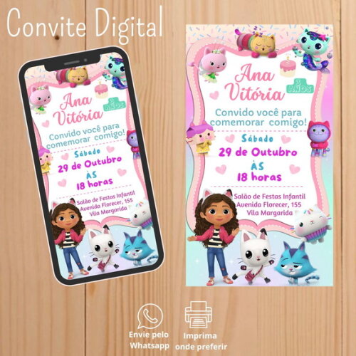 Convite Digital Casa Mágica da Gabby