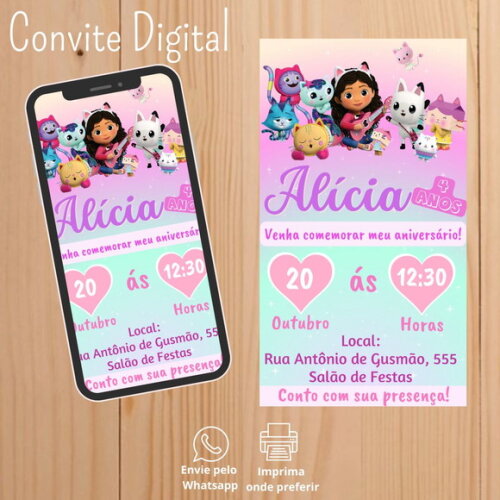 Convite Digital Casa Mágica da Gabby