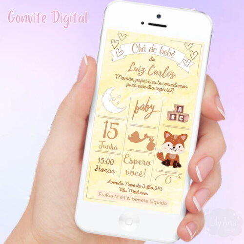 Convite Digital Chá de Bebê / Fraldas