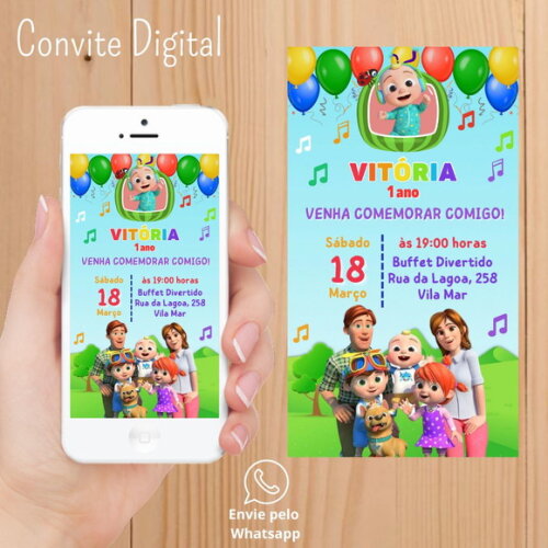 Convite Digital Cocomelon