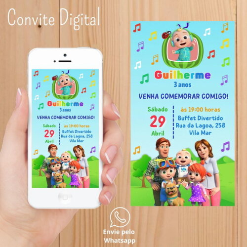 Convite Digital Cocomelon