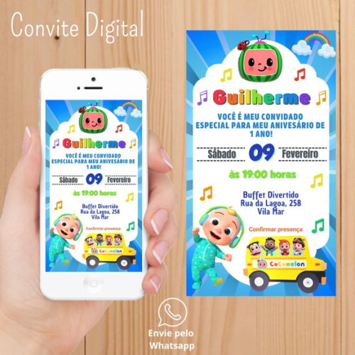 Convite Digital Cocomelon