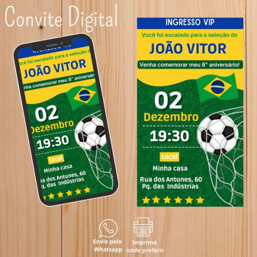 Convite Digital Copa do Mundo 2022 Qatar Futebol