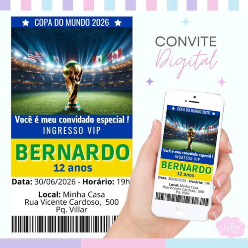 Convite Digital Copa do Mundo 2026 Brasil