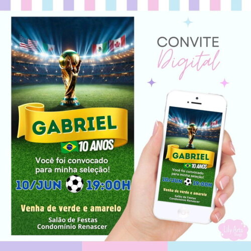 Convite Digital Copa do Mundo 2026 Brasil