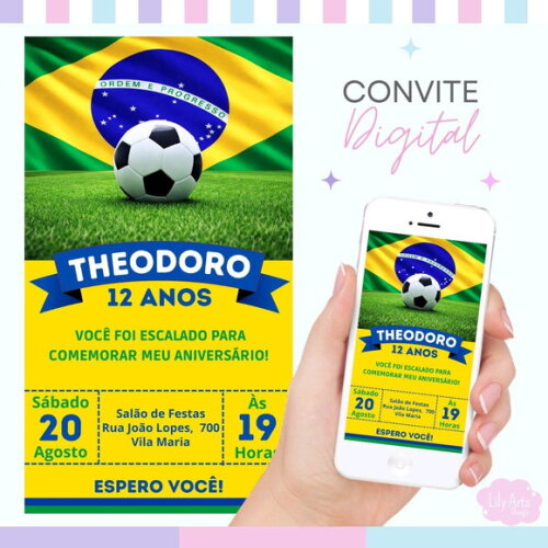 Convite Digital Copa do Mundo Brasil Futebol