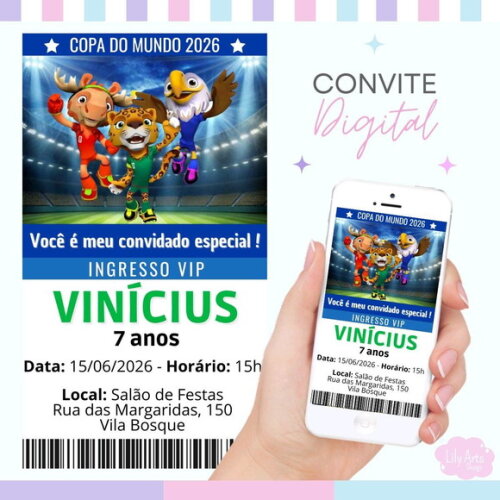 Convite Digital Copa do Mundo Brasil Futebol