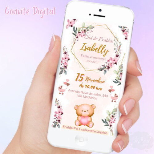 Convite Digital de Chá de Fraldas