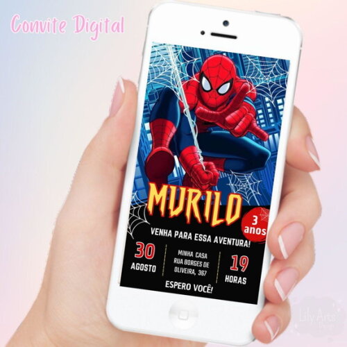 Convite Digital Homem Aranha