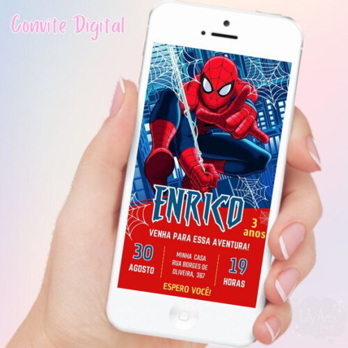 Convite Digital Homem Aranha