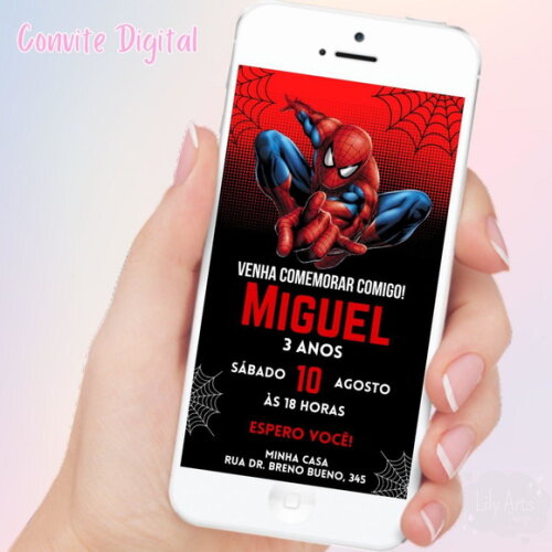 Convite Digital Homem Aranha