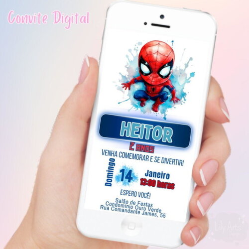 Convite Digital Homem Aranha
