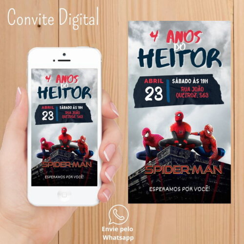 Convite Digital Homem Aranha