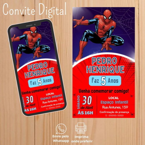 Convite Digital Homem Aranha